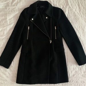 Zara Basics Pea Coat - Black | Size: S